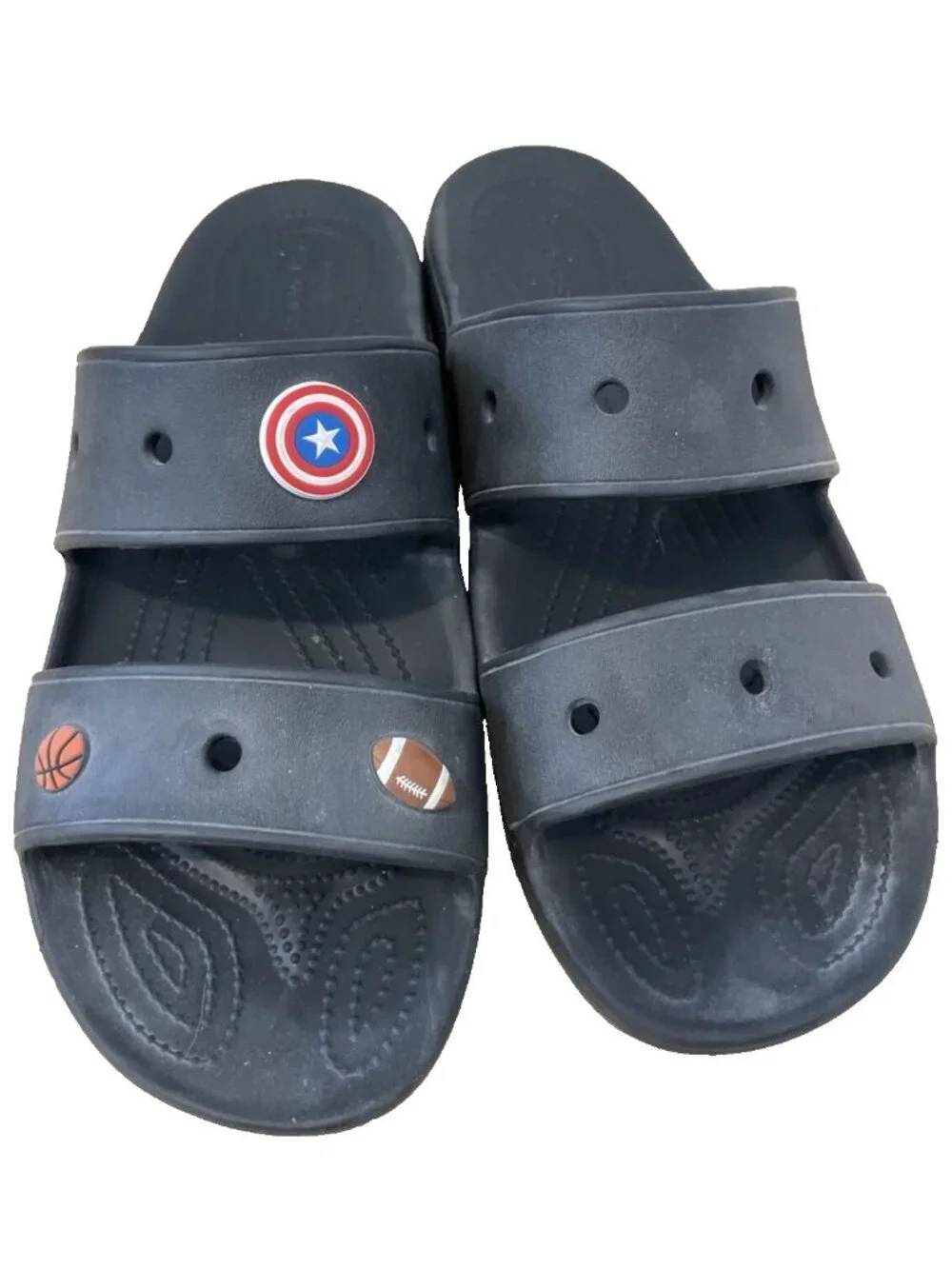 Crocs Black Double Strap Iconic Comfort Sandals Mens Size 13
